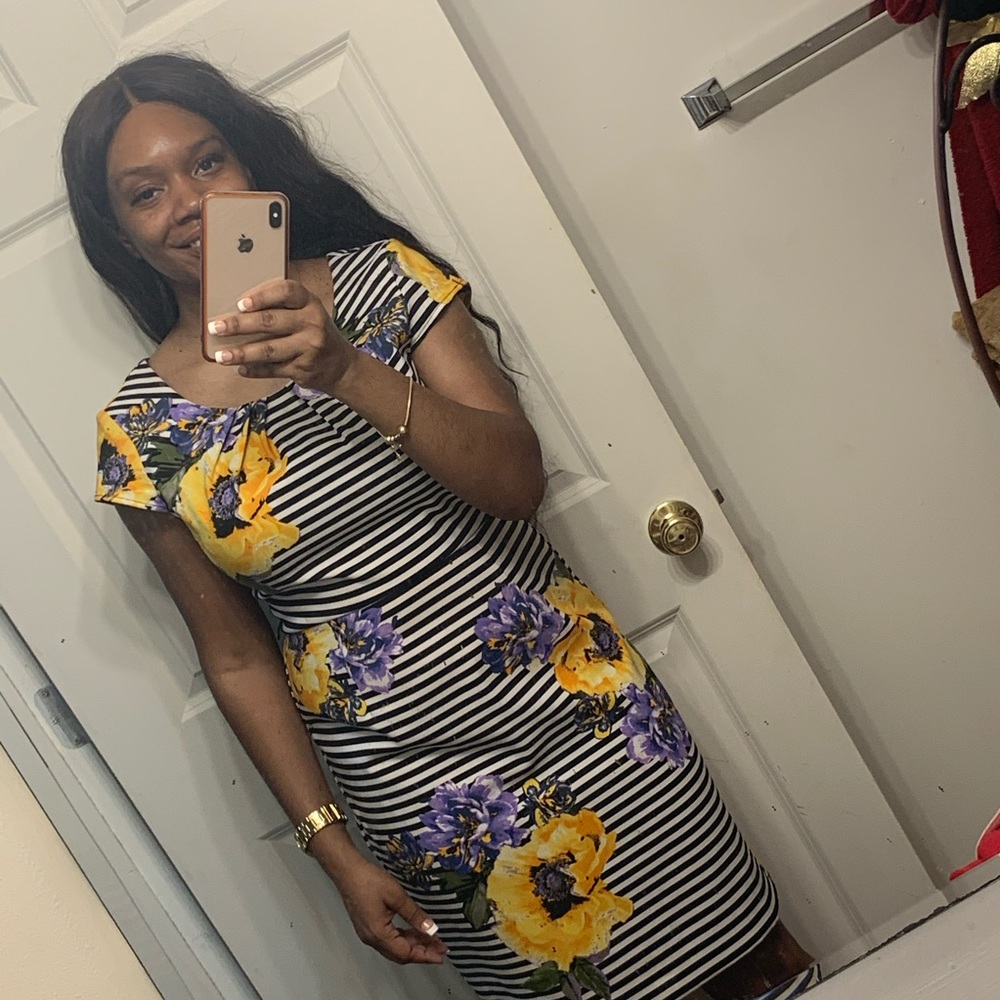 Stripe and flowered dress